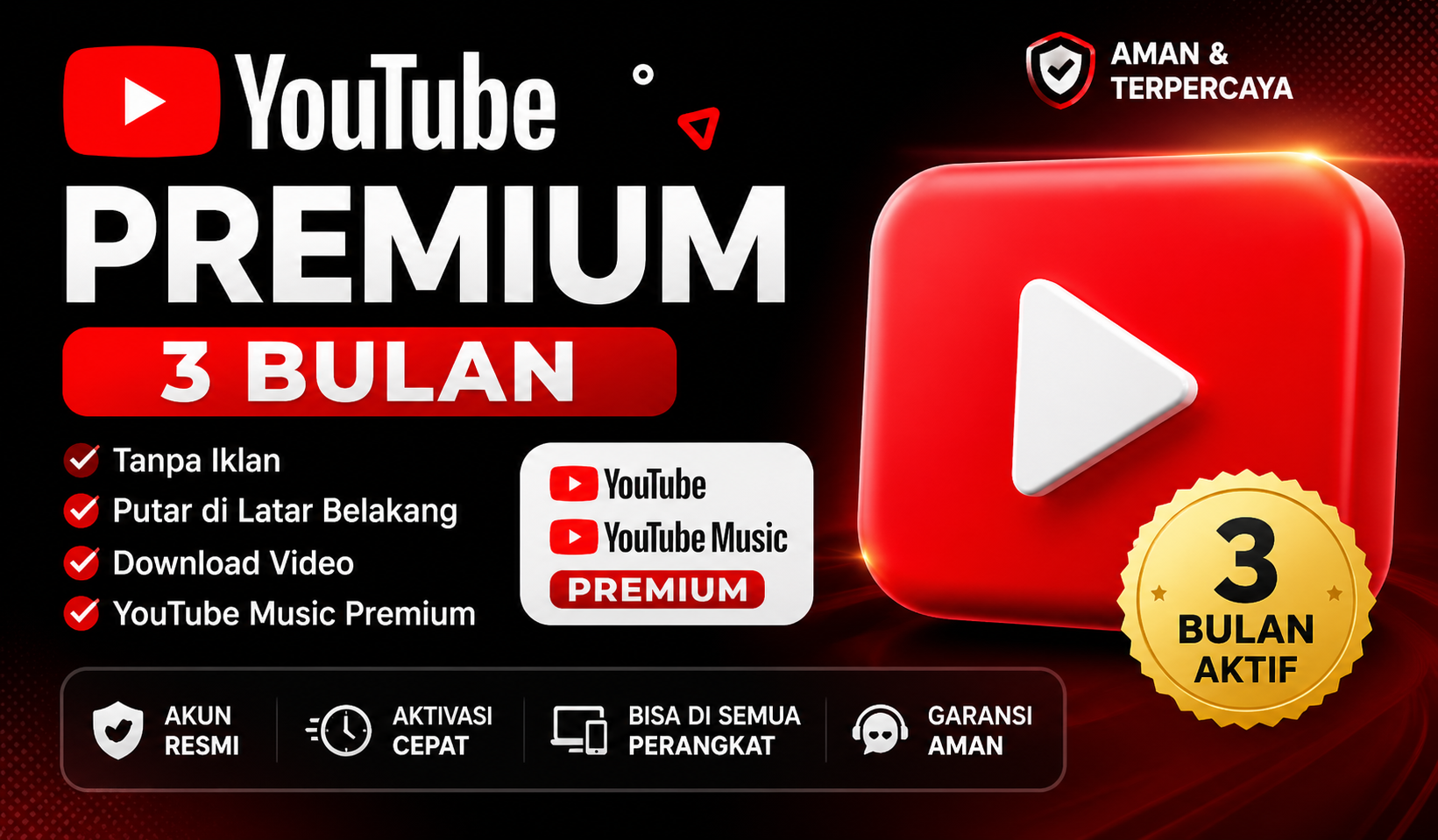 Youtube Premium 3 Bulan