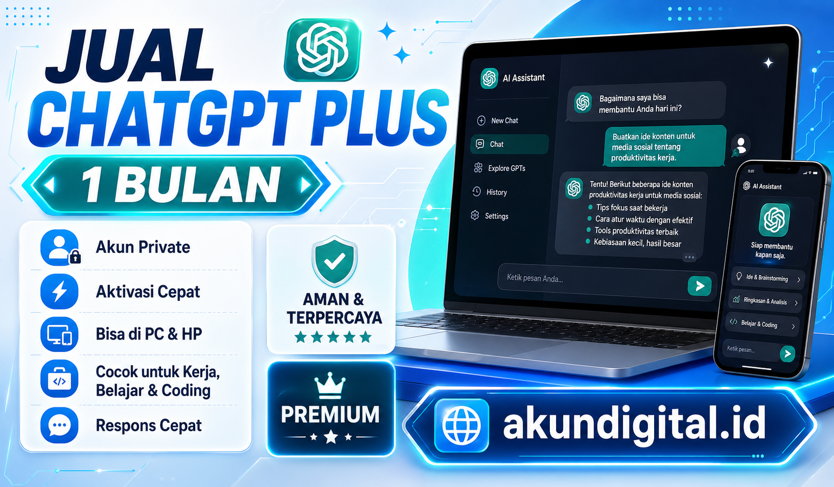 ChatGPT Plus Privat 1 Bulan